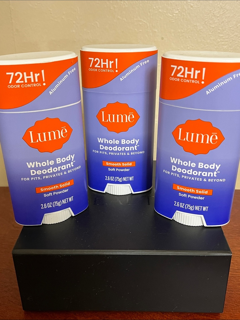 Lume whole body deodorant smooth solid soft powder lot of 3